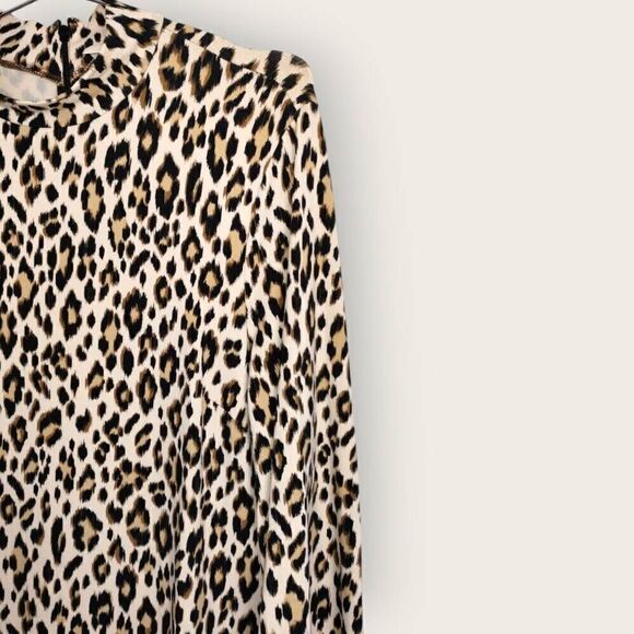 CHICOs Womens Dress Sz 8 Animal Print Black Cream Bodycon Jersey Stretch Glamour - Picture 5 of 11